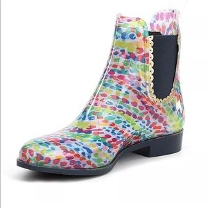 New Jack Rogers Spackled Rainbow Rain Boots 7 M